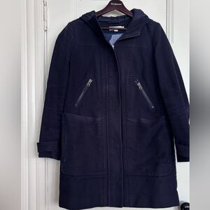 Boden’s Moleskin Hooded Duffle Navy Blue Coat .Women’s